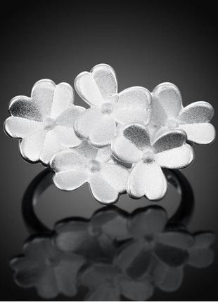 🏵красивое кольцо в серебре 925 цветы букет, 17 р., новое! арт. 96012 фото
