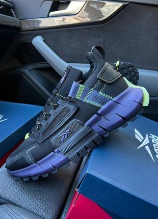 Мужские кроссовки reebok zig kinetica edge black purple 41-42-43-44-45