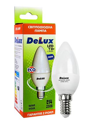 Светодиодная лампа delux bl37b 7вт 4100k 220в e14