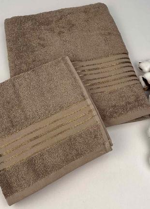 Набор полотенец 2шт bridge collection model-1 капучино в фирменной коробке