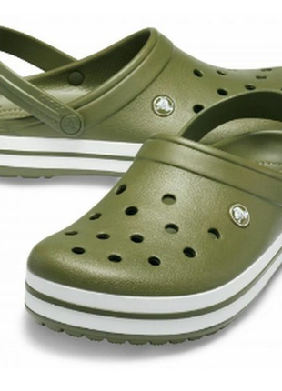 Crocs crocband clog army/green хаки мужские сабо крокс