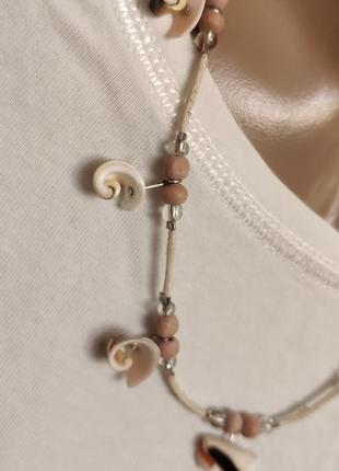 Нежное ожерелье из ракушек5 фото