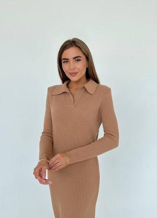 Нежное платье миди оверсайз с воротничком2 фото