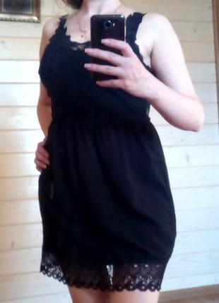 Маленькое черное платье h&m кружевное5 фото