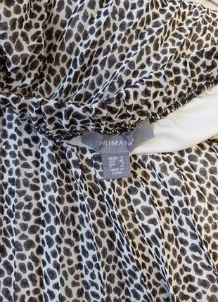 Плиссированная юбка-миди в животный принт primark(размер 12)8 фото