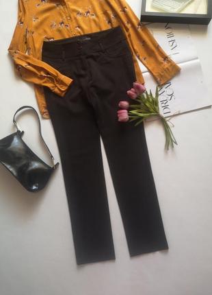 Прямые стрейчевые брюки vangelisa темно-коричневого цвета3 фото