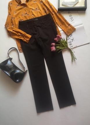 Прямые стрейчевые брюки vangelisa темно-коричневого цвета2 фото