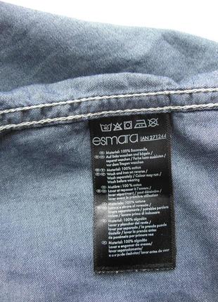 Хлопковая рубашка 100% хлопок в джинсовом стиле6 фото
