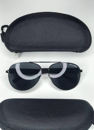 Чоловічі чорні сонцезахисні окуляри bulgari aviator краплі булгарі bvlgari класичні авіатори