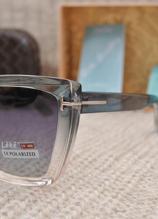 Красивые женские солнцезащитные очки leke polarized кошачий глаз в прозрачной оправе9 фото