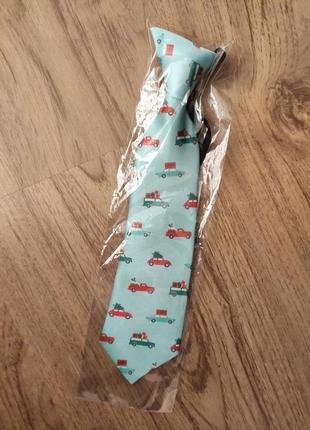 Детский галстук прикольный для мальчика с машинками