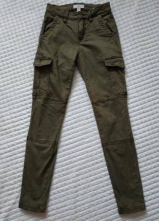 Женские джинсы скинни с накладными карманами h&m