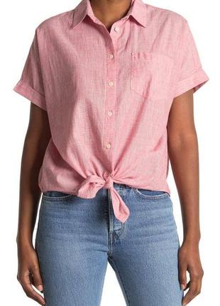 Сорочка рубашка рожева на короткий рукав