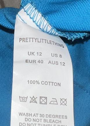 Голубая мини юбка с накладными карманами(024)5 фото