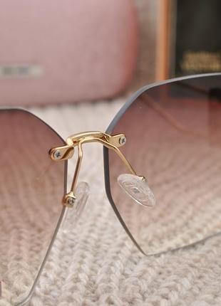 Красивые женские солнцезащитные очки безоправные leke3 фото