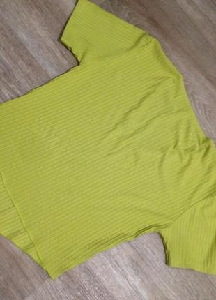 Кроп топ"полосатая в полоску лимонная кофточка футболка блузка xs-s2 фото