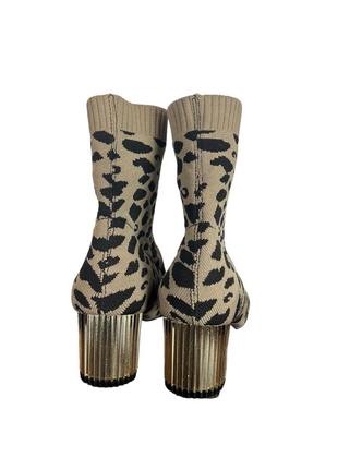 Леопардовые носки ботильоны girotti sock ankle boots6 фото