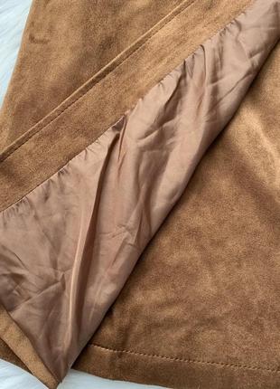 Юбка, замшевая юбка, под замш, на запах, коричнева, коричневая, jessica, c&a5 фото