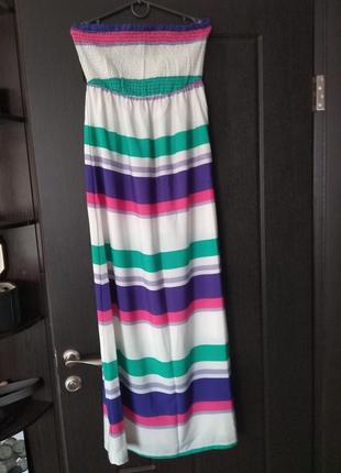Платье сарафан в пол длинное на резинке в полоску2 фото