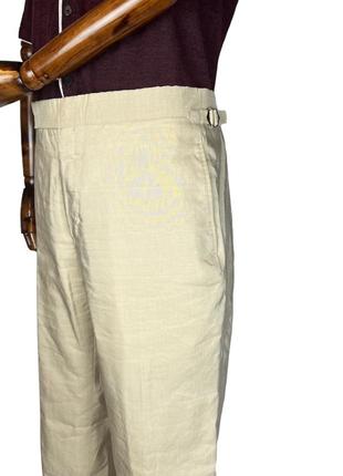 Бежеві льняні шовкові брюки massimo dutti personal tailoring2 фото