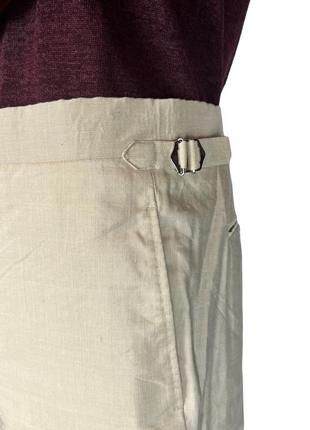 Бежеві льняні шовкові брюки massimo dutti personal tailoring4 фото