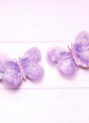 Заколки метелики фіолетові 2
