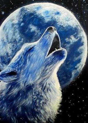 Набор алмазной мозаики вышивки " волк под луной " ночь луна взгляд полная выкладка 5d наборы 30х40 см