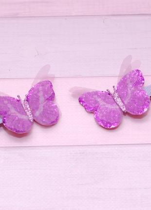 Заколки с шифоновыми бабочками