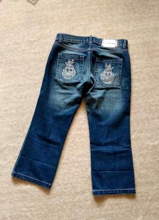 36р. джинсові бриджі зі стразами, вишивкою та паєтками pinko3 фото