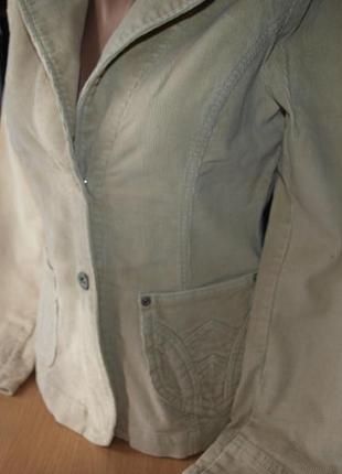 Женский пиджак крем микровельвет s-м4 фото