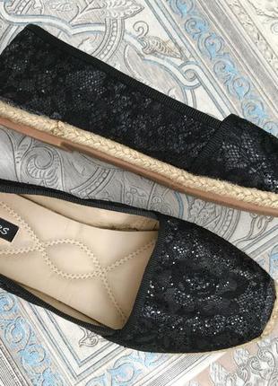 Чёрные эспадрильи lucky shoes балетки