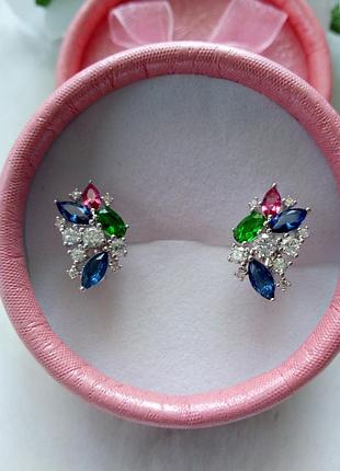 Очень красивые серьги с цирконами