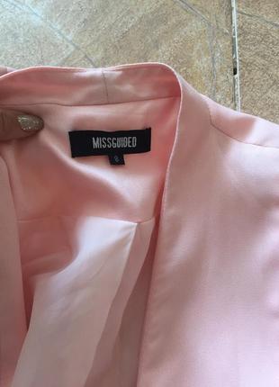 Подовжений піджак ніжно - рожевий4 фото