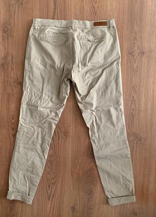 Штаны брюки бежевые сафари с подворотами only4 фото