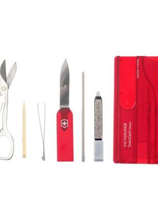 Нож victorinox swisscard transparent red (0.7100.t)