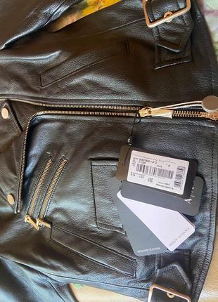 Armani exchange кожаная куртка р.xs/s biker jacket zip and rivets4 фото