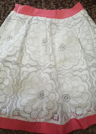 Летняя белая кружевная юбка