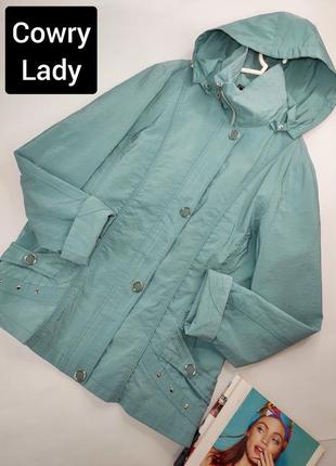 Куртка вітрівка жіноча блакитна прямого крою від бренду cowry lady xl