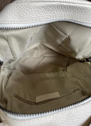 Рюкзак женский кожаный италия 🇮🇹 светлый бежевый10 фото