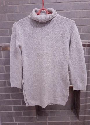 Теплый серый свитер туника с горлом от yd🤍1 фото