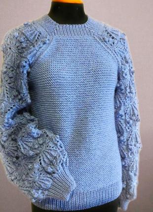 Женский вязаный свитер ручной работы "букет"