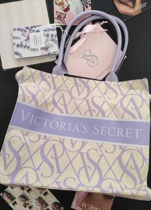 Ідея подарунка канвасна сумка шопер лого victoria's secret виктория сикрет вікторія сікрет оригінал1 фото