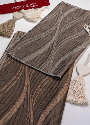 Тканина на штори  коричнева з хвилею