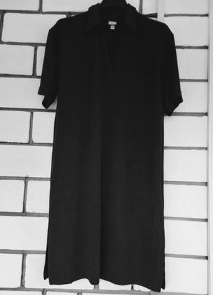 Темно сіра пряма сукня оверсайз з розпірками; h&m; m8 фото
