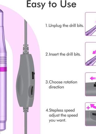 Золоті електричні пилочки для нігтів, usb електрична пилочка00 об./хв фрезер для нігтів серій1 фото