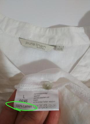 100% лён фирменная натуральная белая льняная рубашка супер качество!!!2 фото