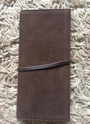 Брендовый кошелёк-клатч шоколадного цвета2 фото