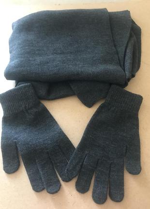 Новый набор шарфик + перчатки