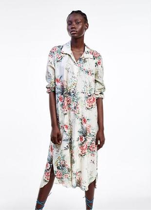 Сукня-сорочка zara (платье-рубашка)9 фото