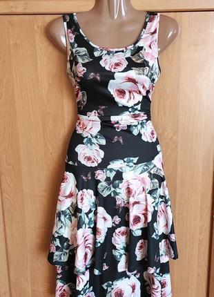 Невероятно красивое платье, цветочный принт розы2 фото